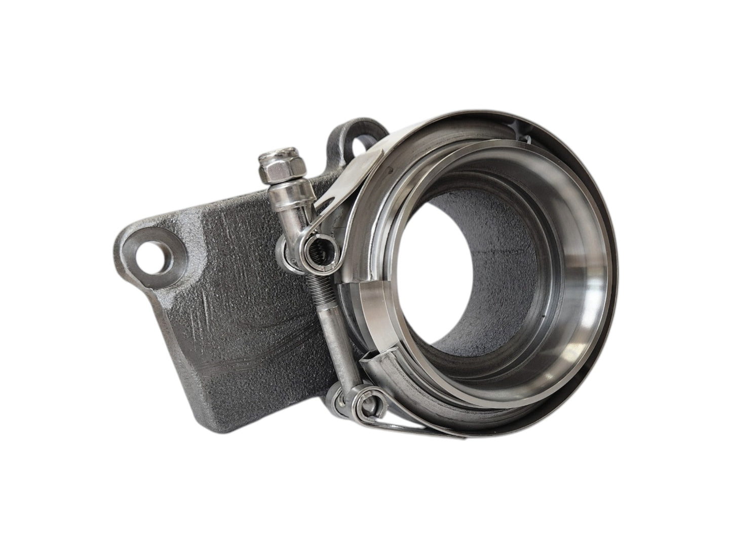 Downpipe lähtö 4-bolt - V-Band valurautainen + Keskittävä V-Band 3'' (Holset HE221W)