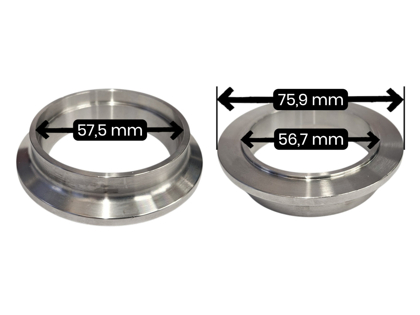 Precision T3 Sized V-Band Inlet Turbine Housing Flange SS