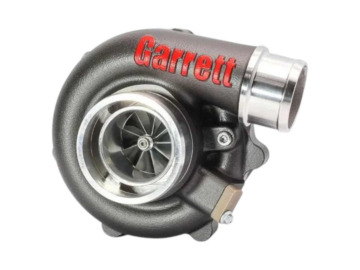 KKD motorsport Garrett G-Series II G25-585 turbocharger supercore with red logo and metallic compressor wheel