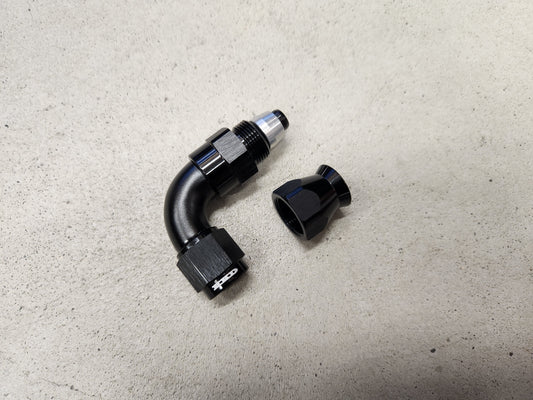 90° AN6 PTFE liitin x1