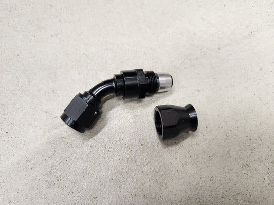 45° AN6 PTFE liitin x1