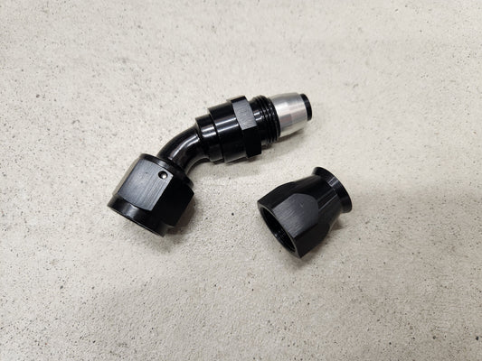 45° AN8 PTFE liitin x1