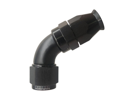 AN8 liitin 60° PTFE (teflon letkulle) Full Flow