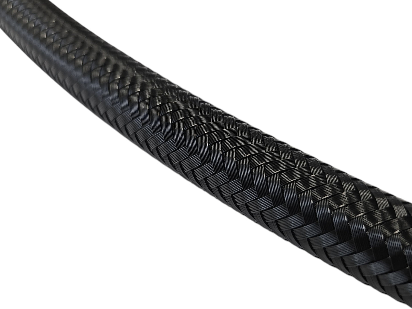 AN10 PTFE Teflon letku Teräspunoksella Musta