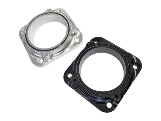 KKD motorsrpot Kaasuläpän Billet Adapterilaippa (74mm Bocch) Silver