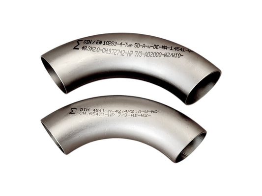 Käyrä 90° (42,4mm) RST AISI 321 Loiva