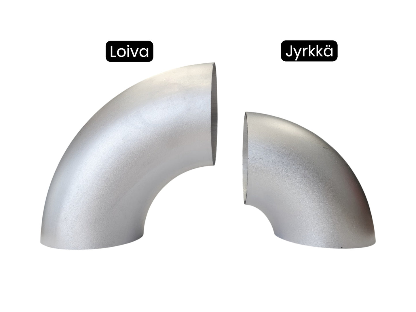 Käyrä 90° (76mm) Loiva Alumiini