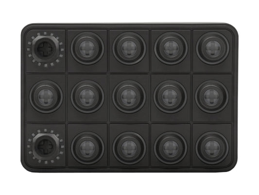 Blink Marine - CAN Näppäimistö (15 painiketta, 2 kiertokytkintä) Multi Color LED / Rubber Knob / IP67