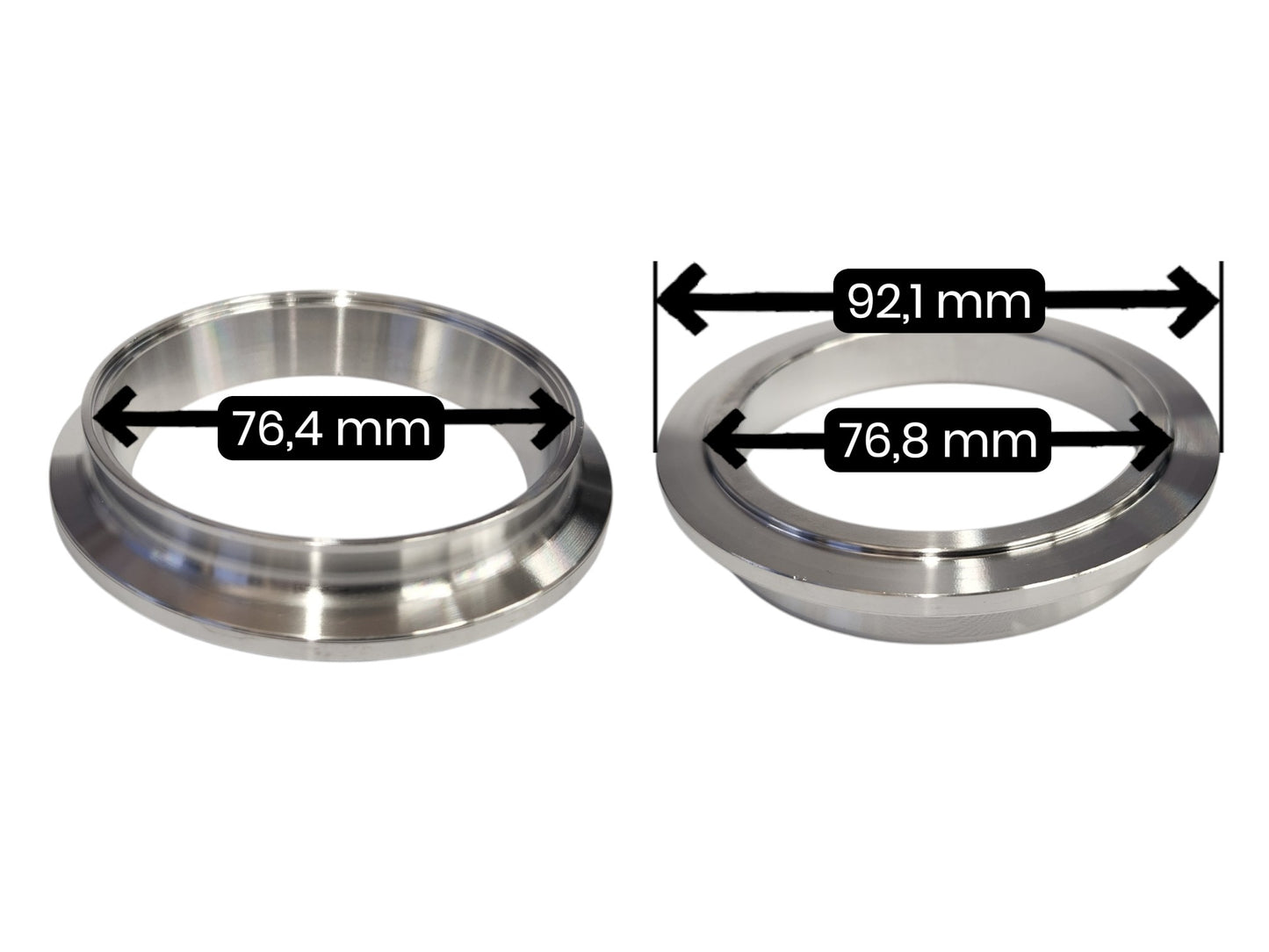 Precision T4 Sized V-Band Inlet Turbine Housing Flange 3" Tube SS