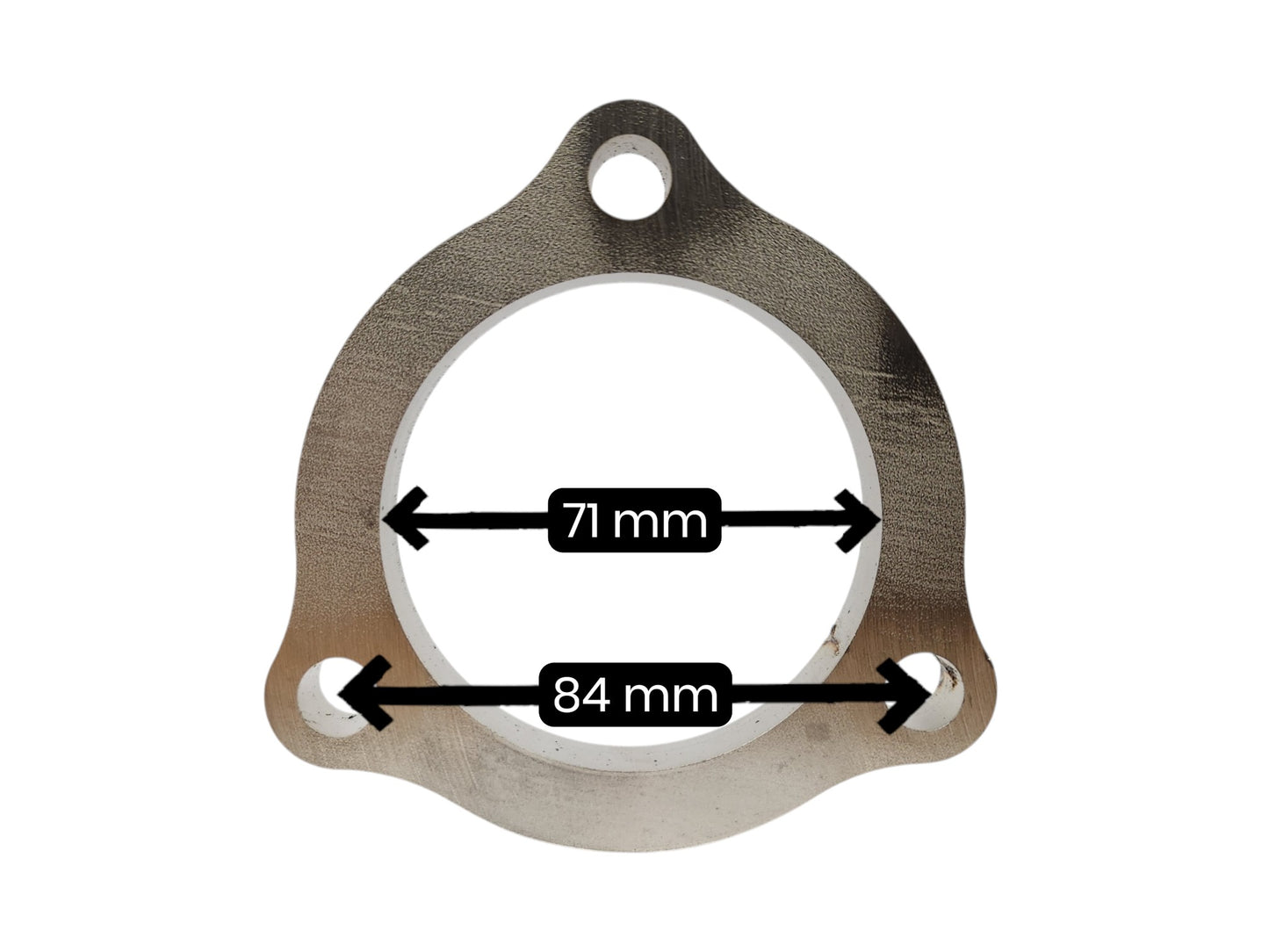 Pakoputken laippa 3-bolt (pulttijako 84mm / keskireikä 71mm) 2kpl