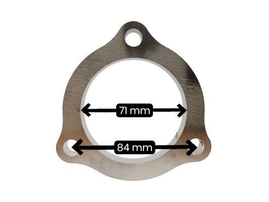 Pakoputken laippa 3-bolt (pulttijako 84mm / keskireikä 71mm) 2kpl