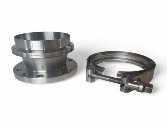 Downpipe lähtö 4/6-bolt - V-Band 3,5" Billed (Holset HX40)