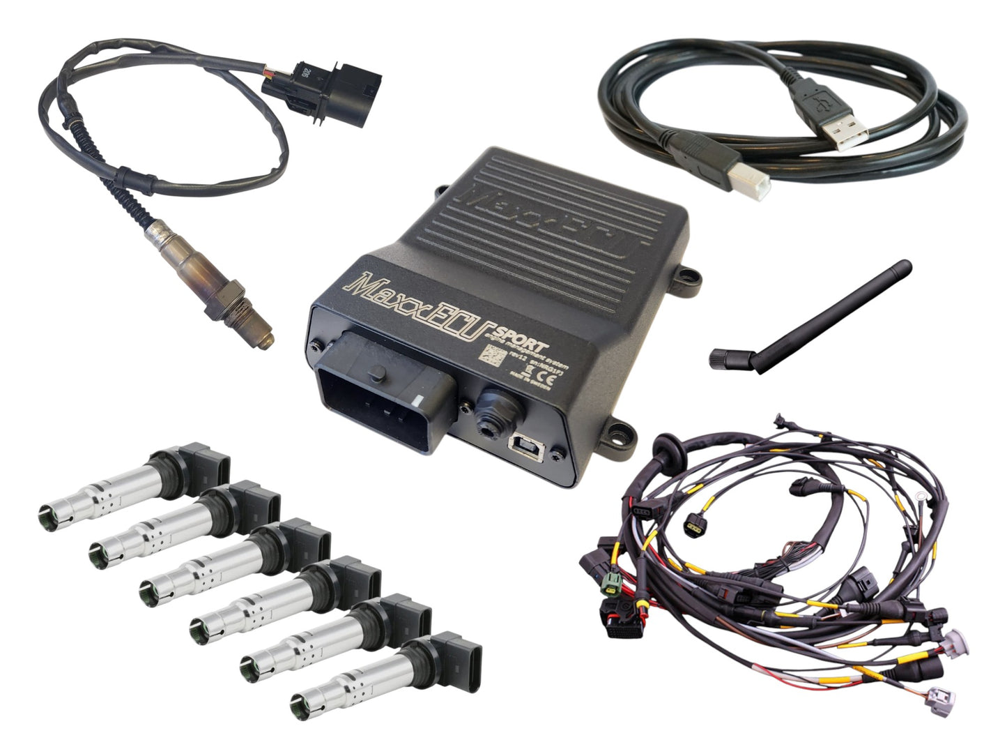 Toyota 2JZ Moottorinohjaus Kit (MaxxECU SPORT + Moottorin johtosarja + Bosch puolat + LSU 4.2 Lambda)