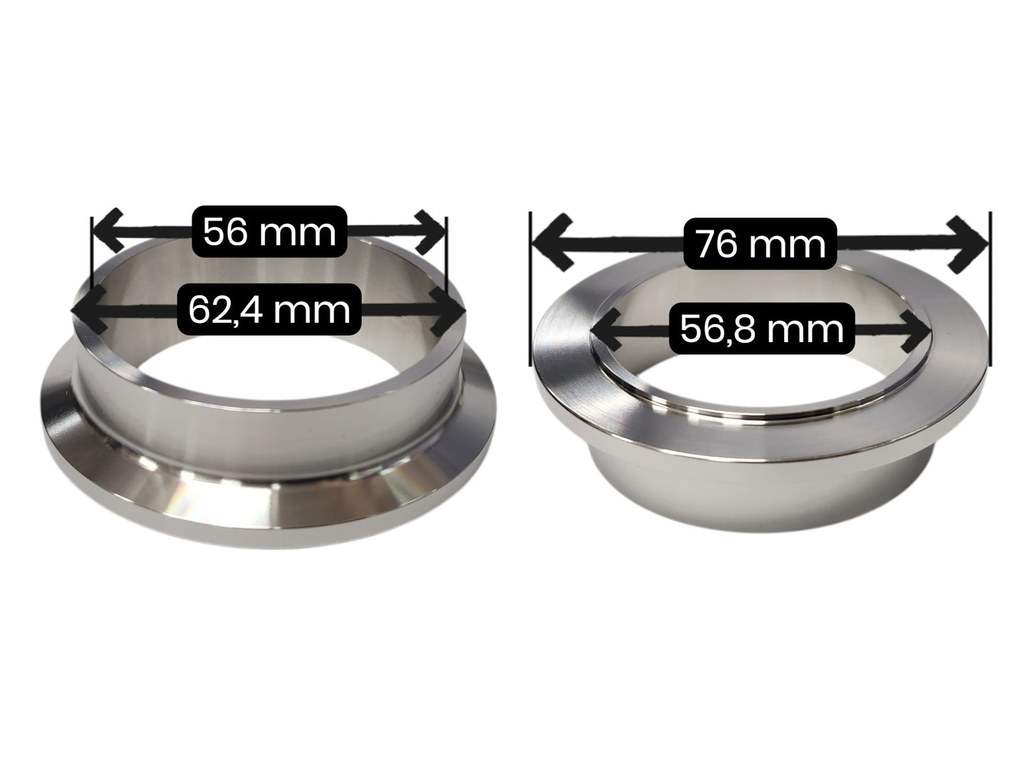 Turbo Inlet Laippa Precision (lähtö 60,3mm) Ruostumaton teräs