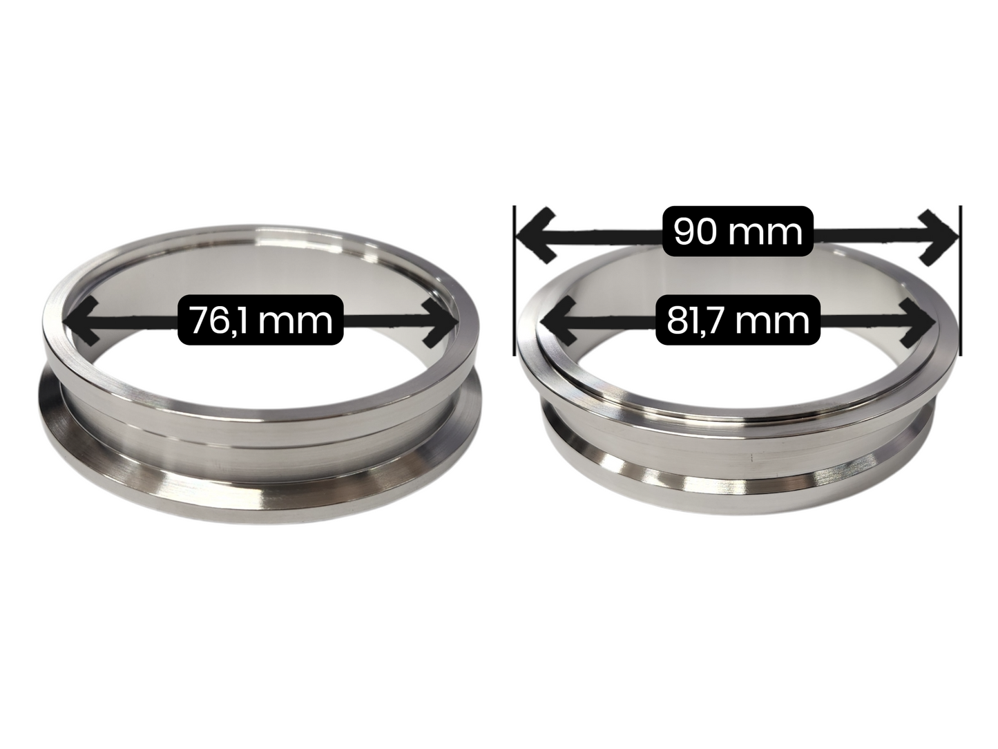 Turbo Outlet Laippa Garrett G25, G30, G35 / GTX28, GTX30, GTX35 (lähtö 76,1mm) Ruostumaton teräs