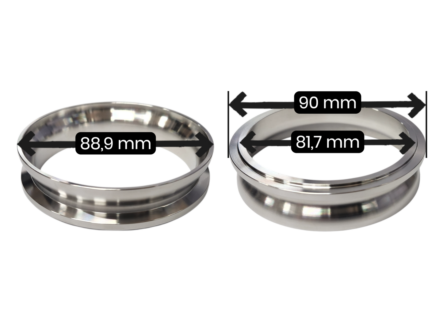 Turbo Outlet Laippa Garrett G25, G30, G35 / GTX28, GTX30, GTX35 (lähtö 88,9mm) Ruostumaton teräs