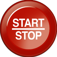 Start/stop (red background RAL 3020 matt) (15mm CAN Näppäimistö Icon)
