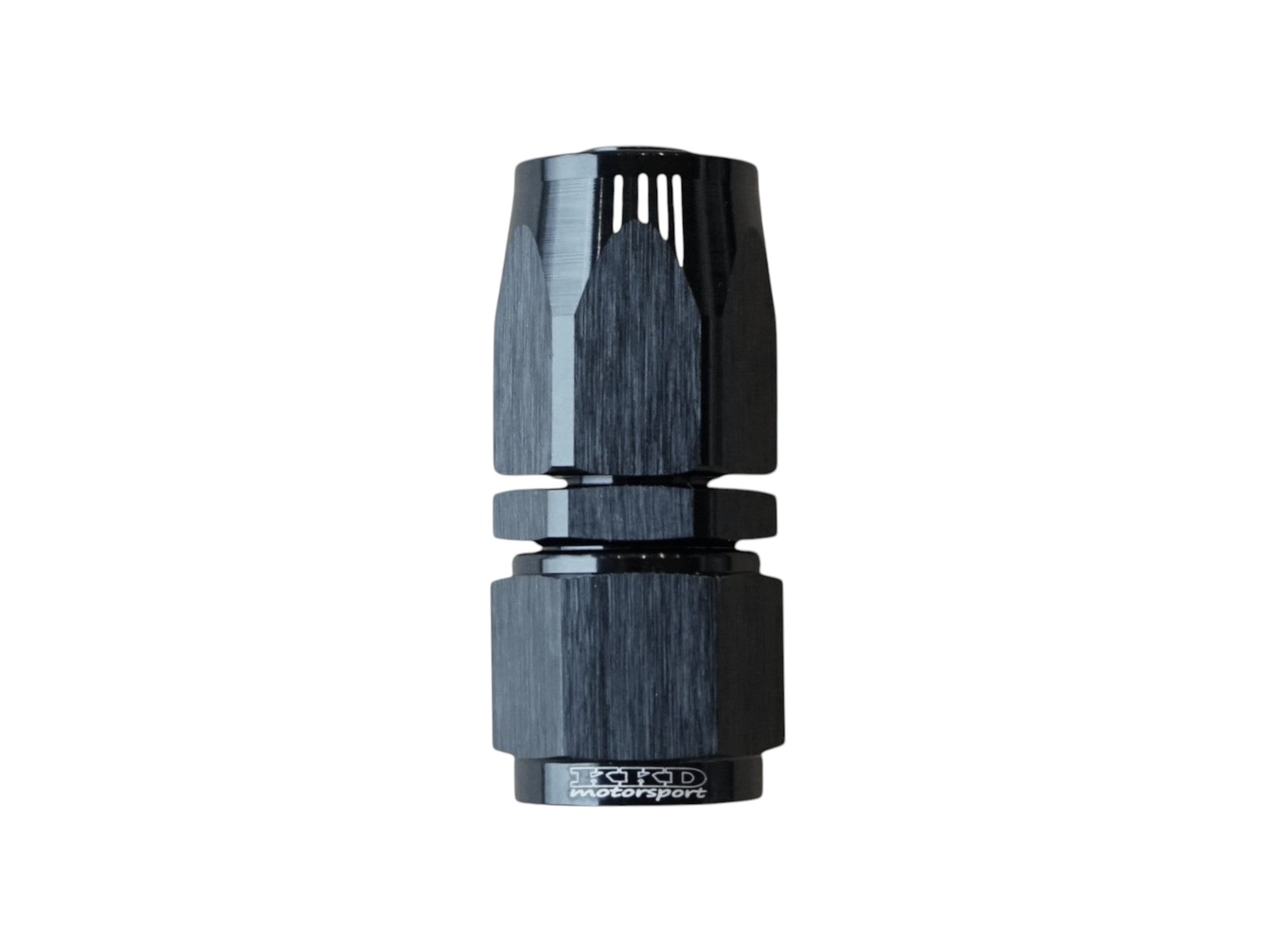 KKD motorsport black anodized aluminum AN6 straight full flow hose fitting for rubber hoses