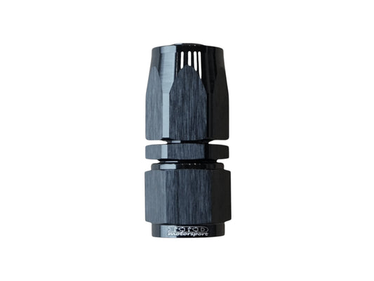 KKD motorsport black anodized aluminum AN6 straight full flow hose fitting for rubber hoses