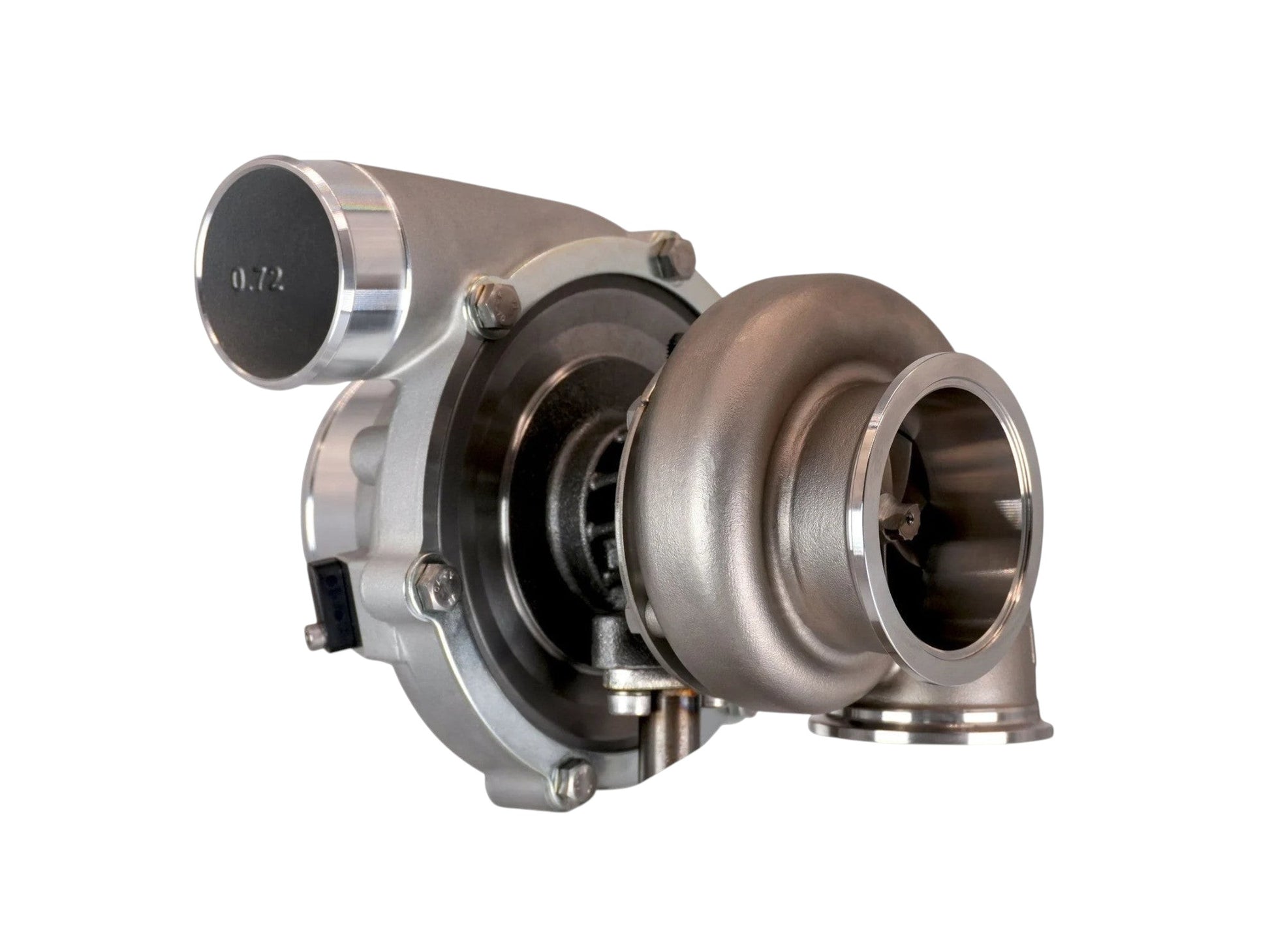 KKD motorsport HPT F2 6466 water cooled turbocharger with V-band inlet and outlet and 1.07 A/R turbine housing.