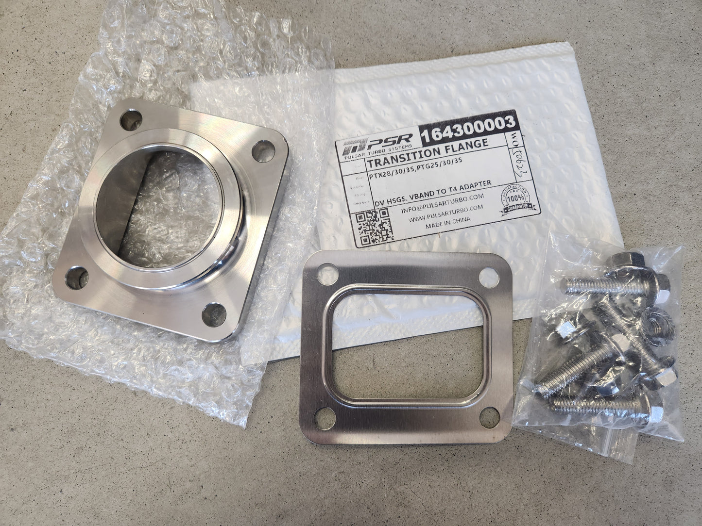 Pulsar Turbo Systems V-Band to T4 Compact Adapter for PTX30 PTX35 PTG55 PTG62 (Puuttuu kiinnityspanta)