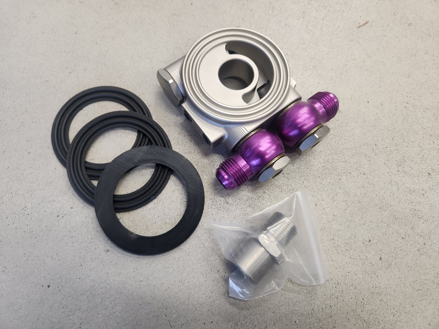 CNC Koneistettu Öljynsuodattimen Adapteri Termostaatilla AN10