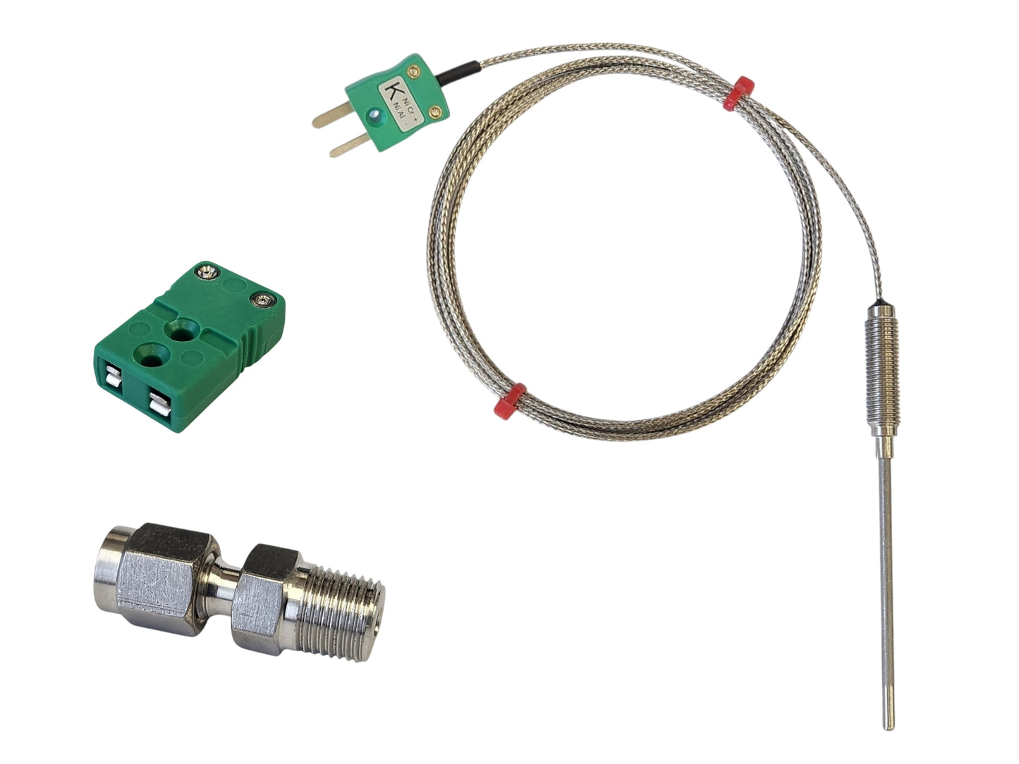 Pakokaasun Lämpötila-anturi (EGT) Suora + Kiinnitysadapteri + Liitin