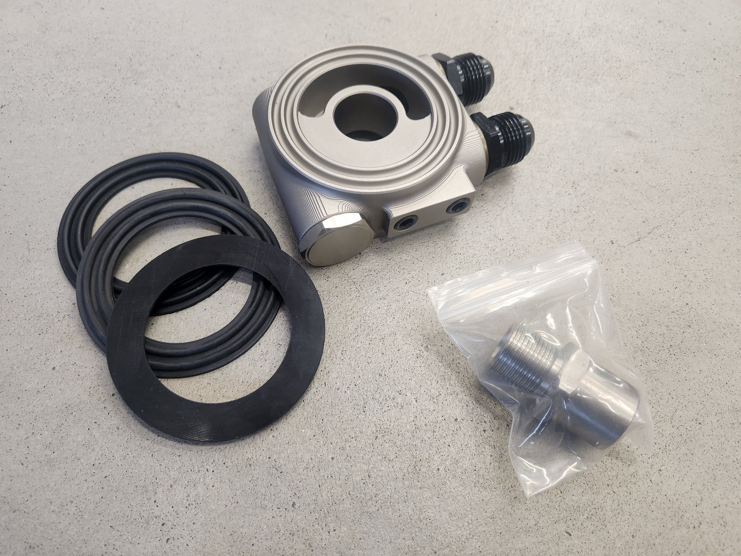 CNC Koneistettu Öljynsuodattimen Adapteri Termostaatilla AN10